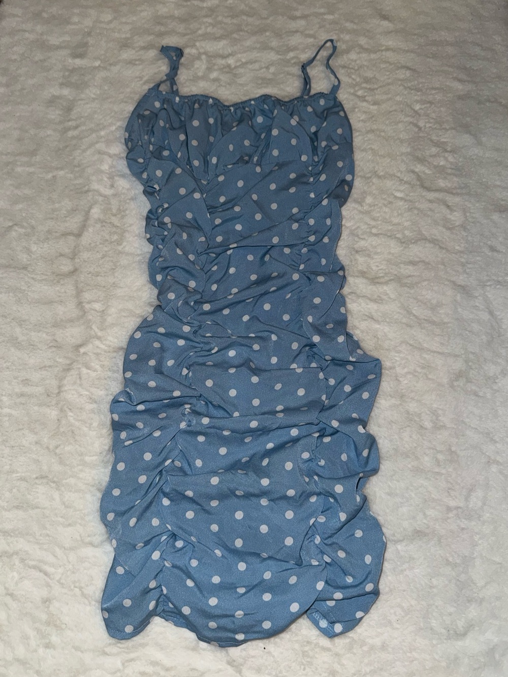 light blue polka dot dress